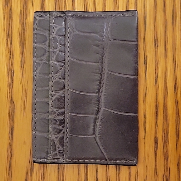 Coach Card Case, Gray Gator Print - Picture 2 of 3